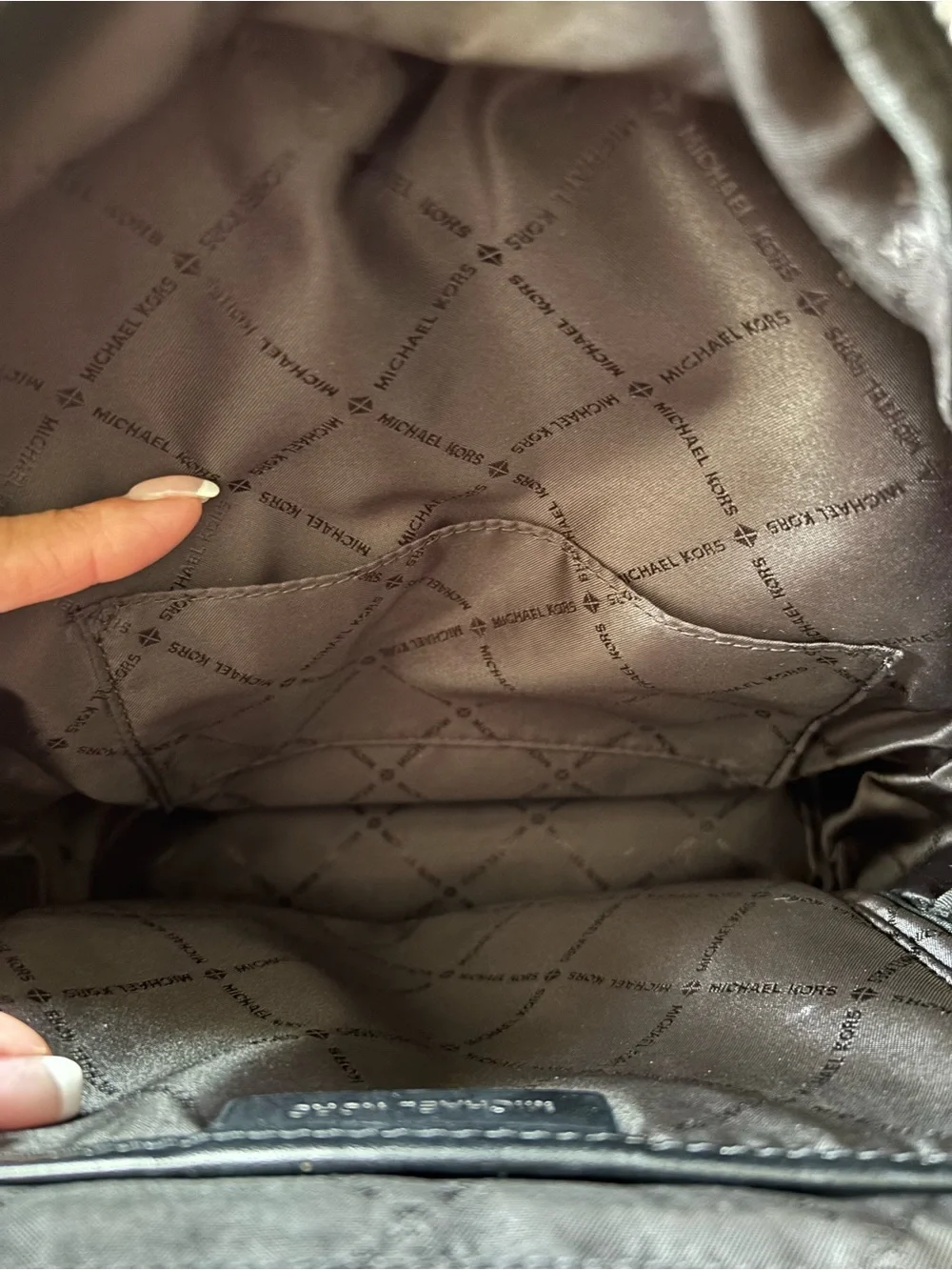 Michael Kors Black Quilted Interior Backpack Purse